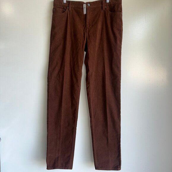 NWT Banana Republic Athletic Tapered Brushed Traveler Pant Size 35x34 Rust Brown